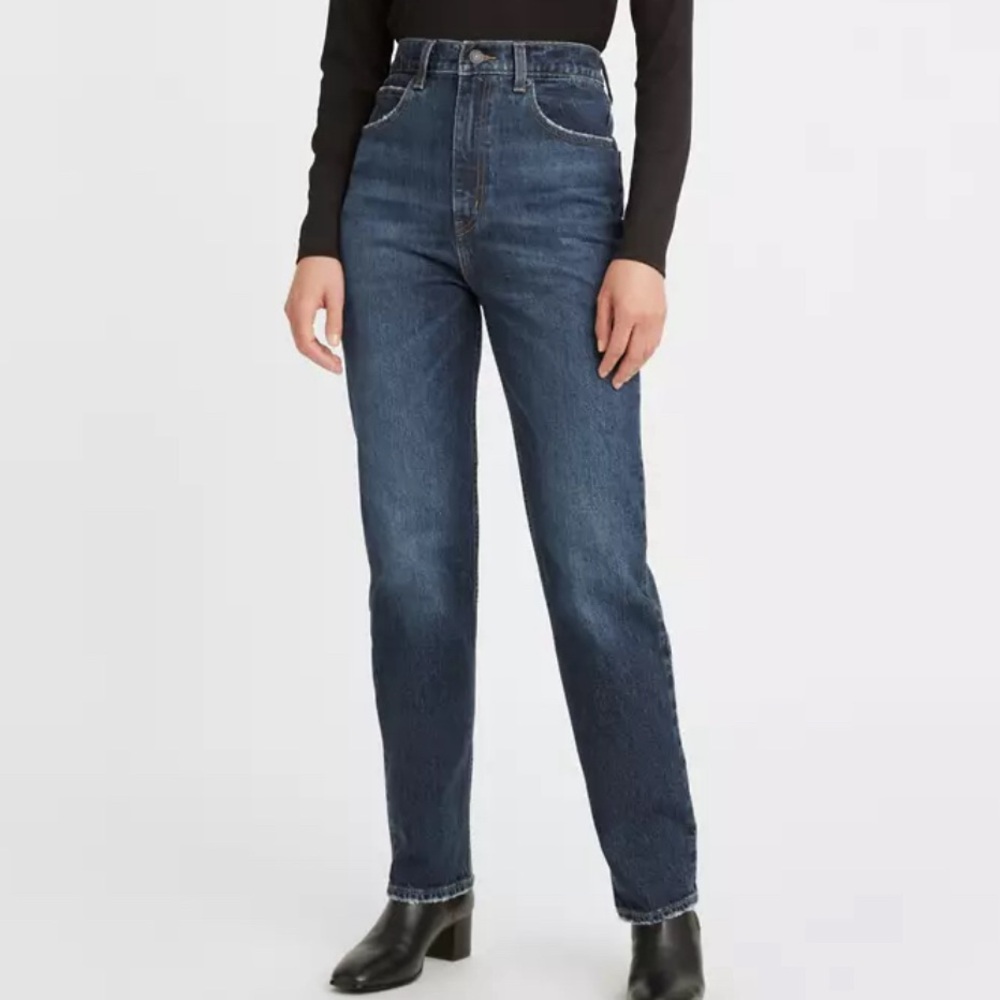 Levis 70'S HIGH RISE SLIM STRAIGHT  Dark Wash JEANS Size: 29